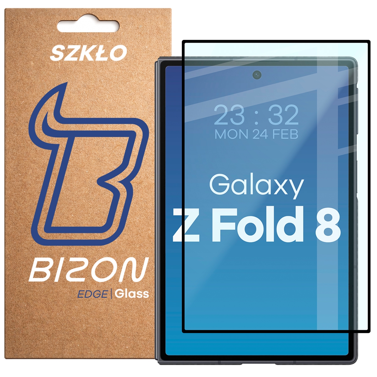 Szkło hartowane Bizon Glass Edge do Galaxy Z Fold8, czarna ramka