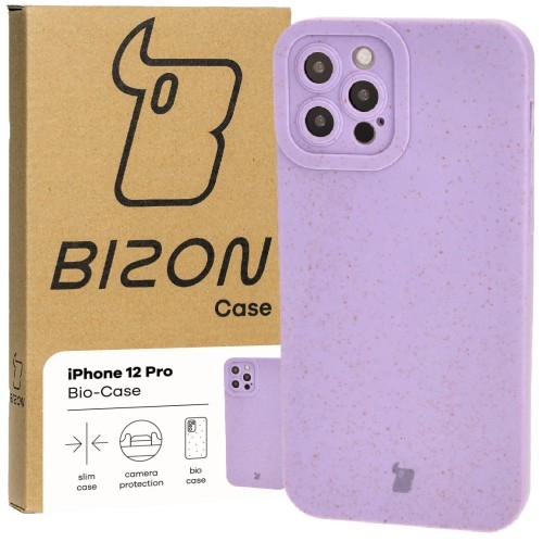 Image of Ekologiczne etui Bizon Bio-Case do iPhone 12 Pro, fioletowe