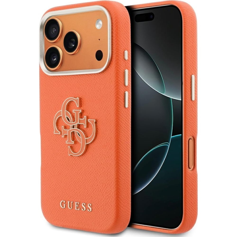 OUTLET: Etui Guess Hardcase FW Resin Logo do iPhone 17 Pro, pomarańczowe