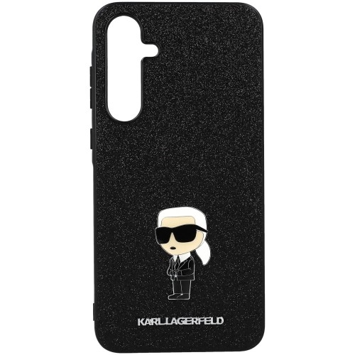 Image of Etui Karl Lagerfeld Fixed Glitter Metal Ikonik do Galaxy A35 5G, czarny