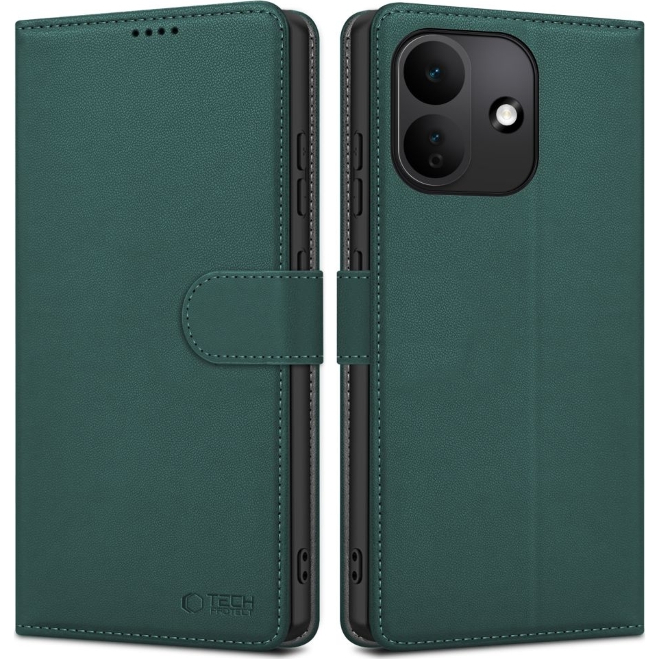 Etui z klapką Tech-Protect Wallet do Xiaomi Redmi Note 17 Pro 5G, zielone