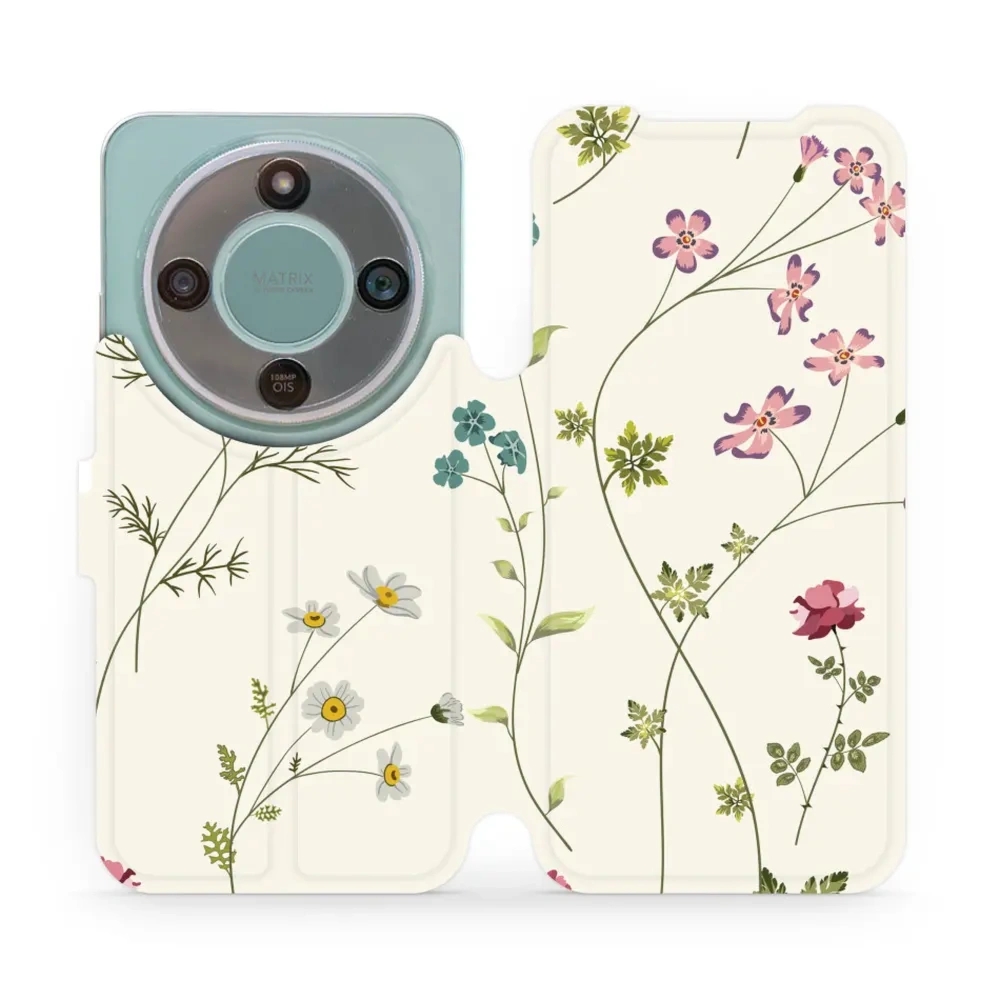 Etui z klapką do Honor Magic8 Lite, Mobiwear Book, polne kwiaty