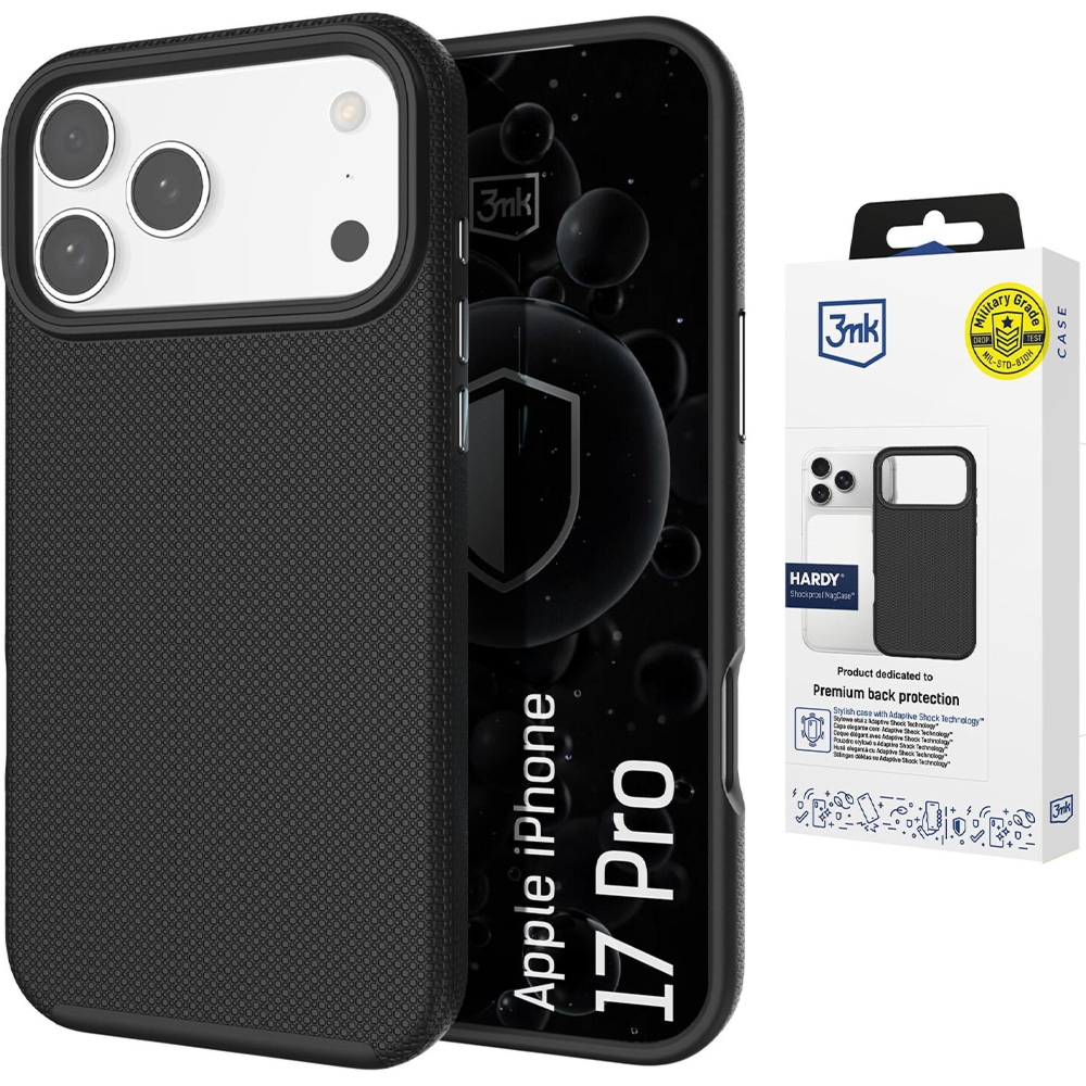 Etui 3mk Hardy Shockproof MagCase do MagSafe do iPhone 17 Pro, czarne