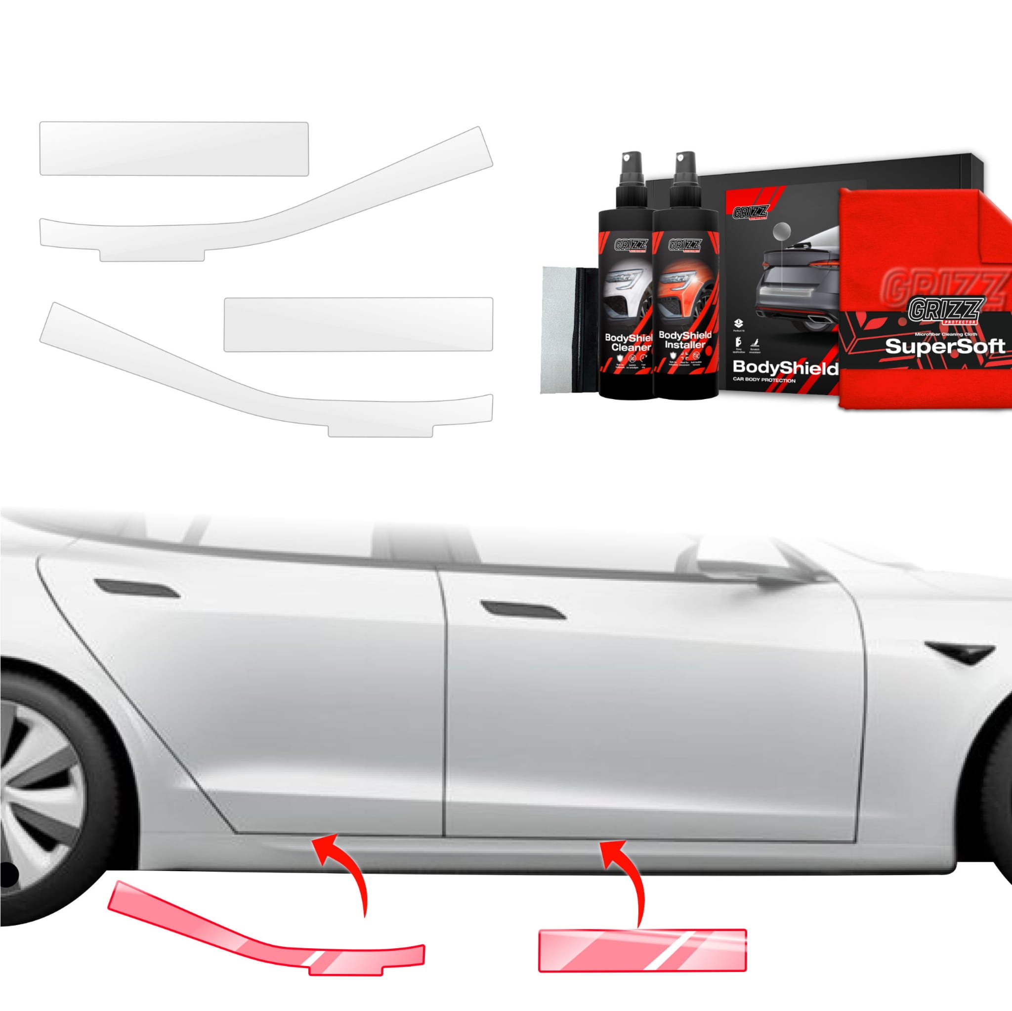 4w1 Folia ochronna Grizz Protector na progi do Tesla Model S (2023-2026)