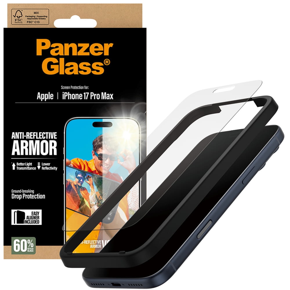Szkło hartowane PanzerGlass Anti-Reflective Armor EasyAligner do iPhone 17 Pro Max