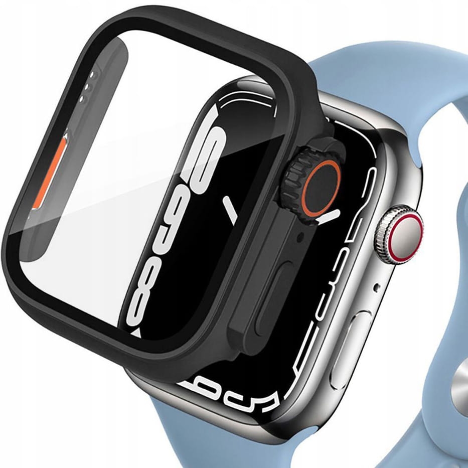 Image of Etui + szkło Tech-Protect Defense360 do Apple Watch 10 46mm, czarno-pomaranczowe