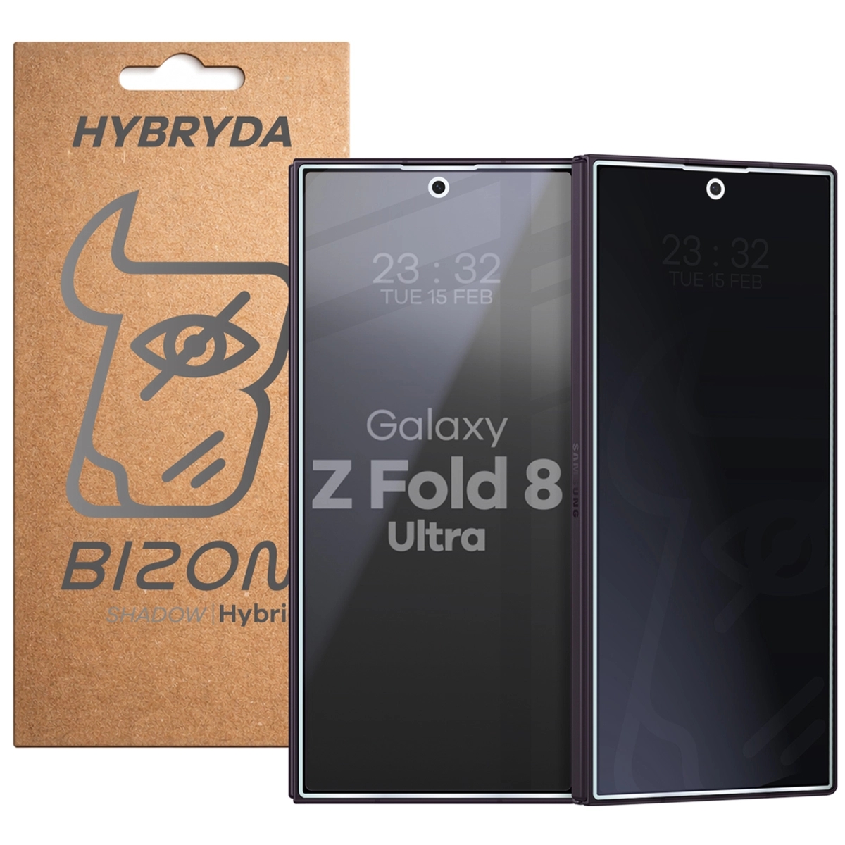 Prywatyzujące szkło hybrydowe Bizon Hybrid Shadow do Galaxy Z Fold8 Ultra, matowe