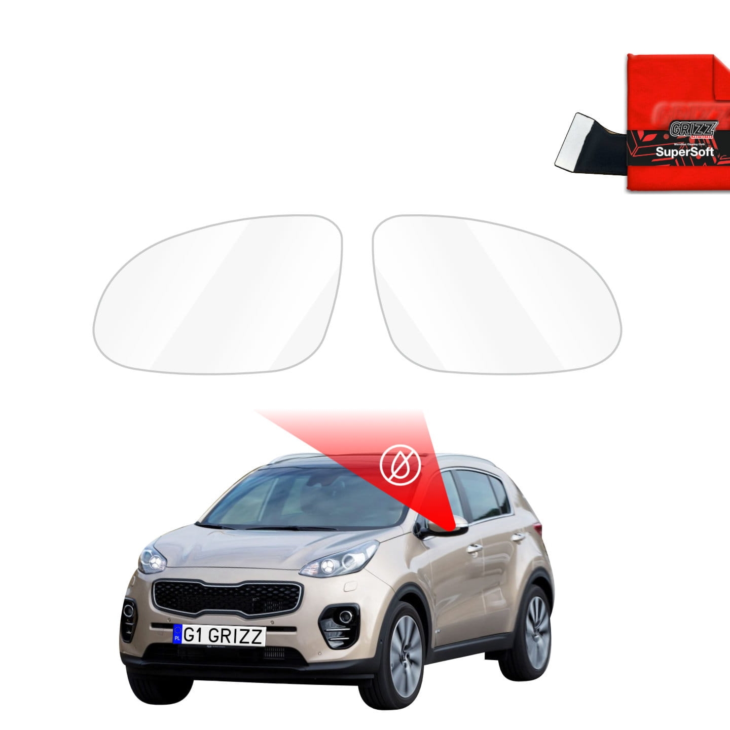 Folia przeciwdeszczowa Grizz Protector na lusterka do Kia Sportage 4 (2018-2021)