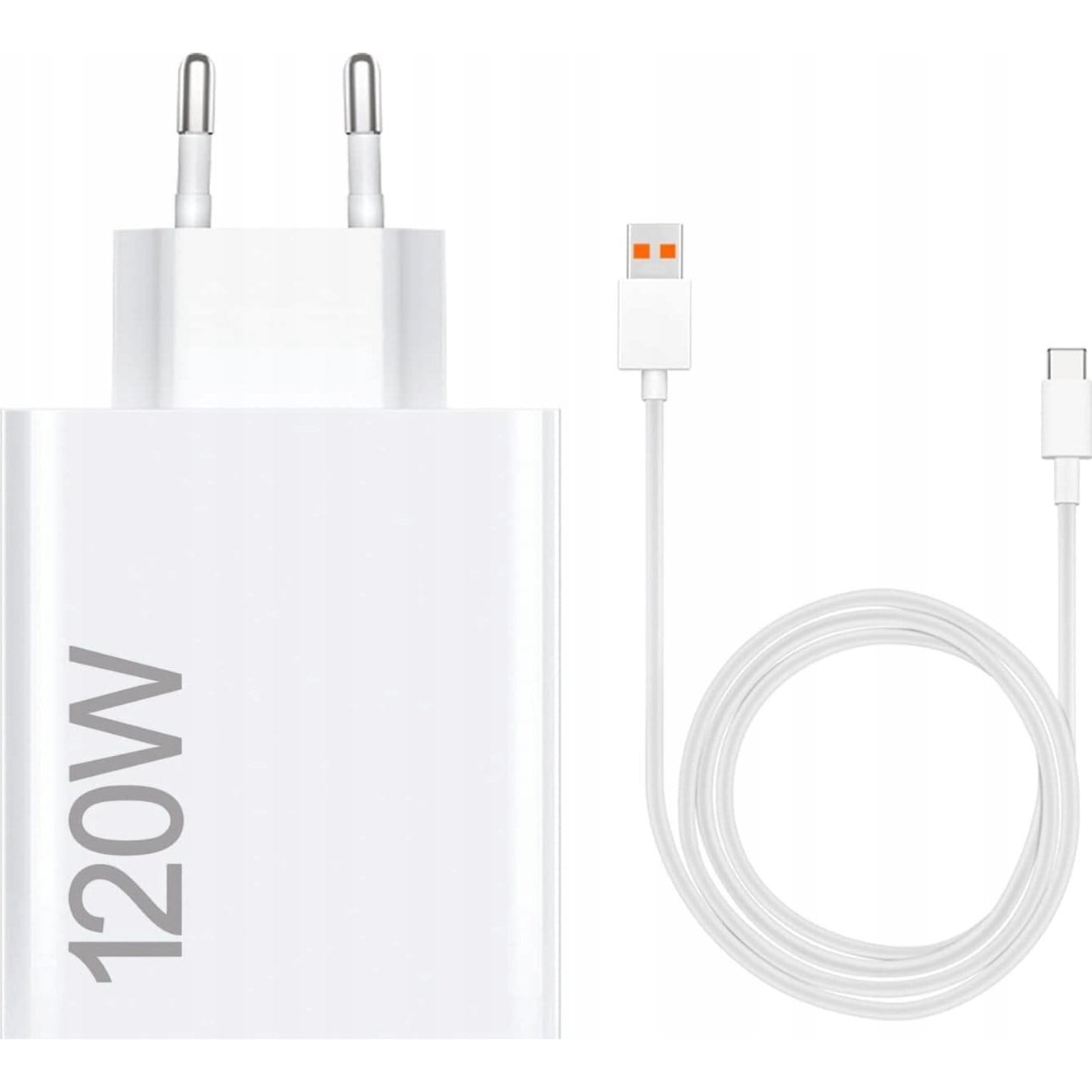 Ładowarka sieciowa USB-A 120W, Xiaomi HyperCharge Combo, kabel USB-C, biała