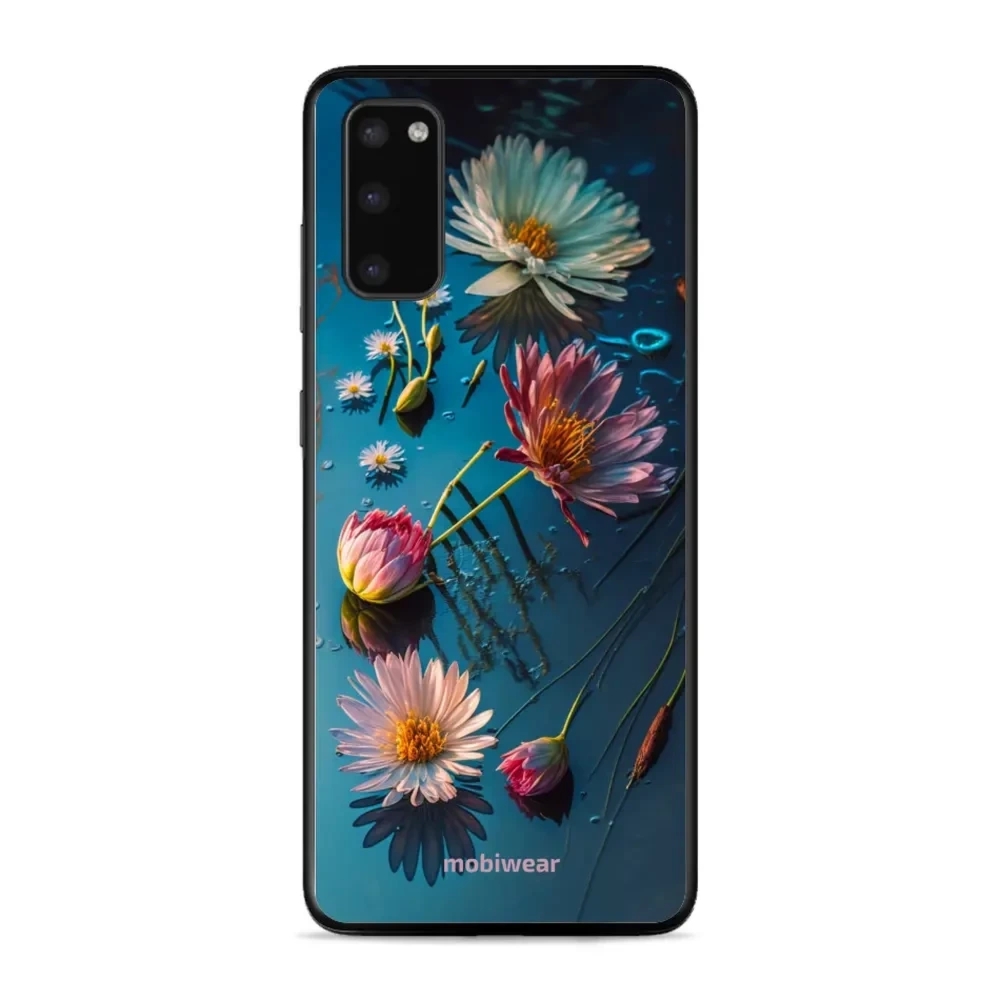 Etui ochronne do Galaxy S20, Mobiwear Glossy Case, niebiesko-kwieciste