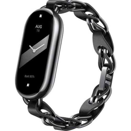 Image of Bransoletka / pasek Xiaomi Leather Metal Bracelets do Xiaomi Smart Band 8, czarna