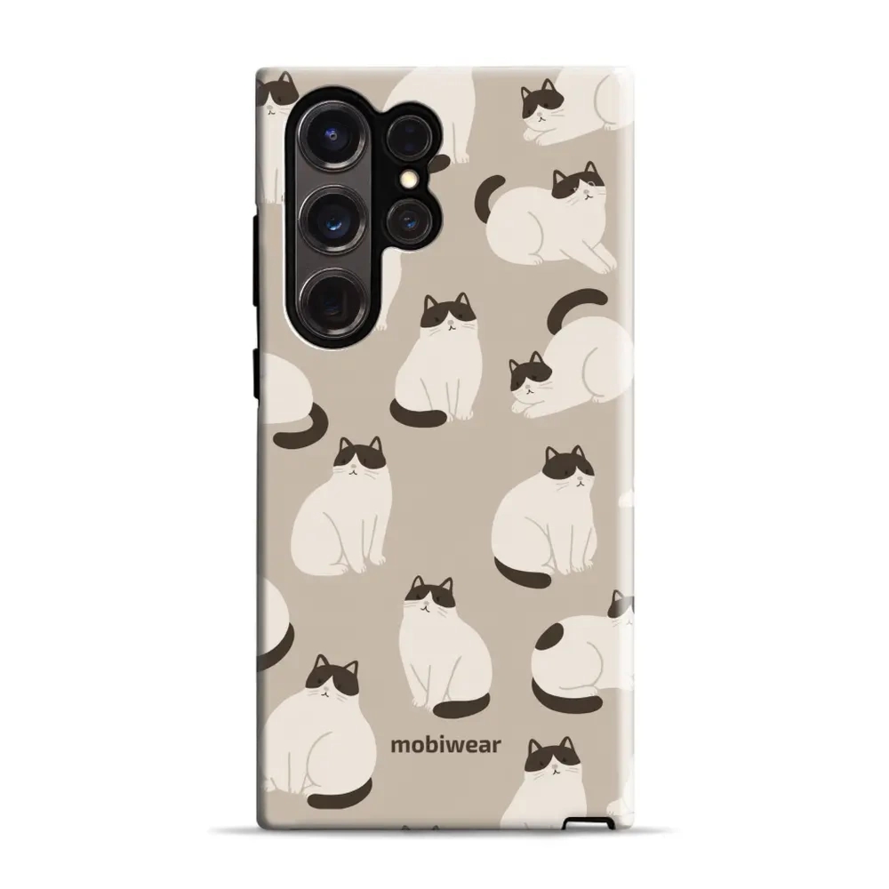 Etui ochronne do Galaxy S23 Ultra, Mobiwear Elite Pro, kawa miau