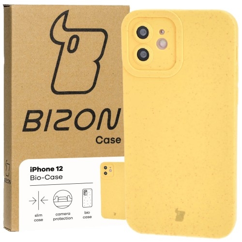 Image of Ekologiczne etui Bizon Bio-Case do iPhone 12, żółte