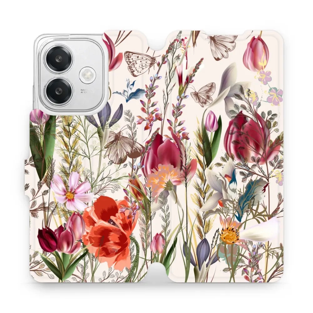 Etui z klapką do Oppo A40, Mobiwear Book, bukiet kwiatów