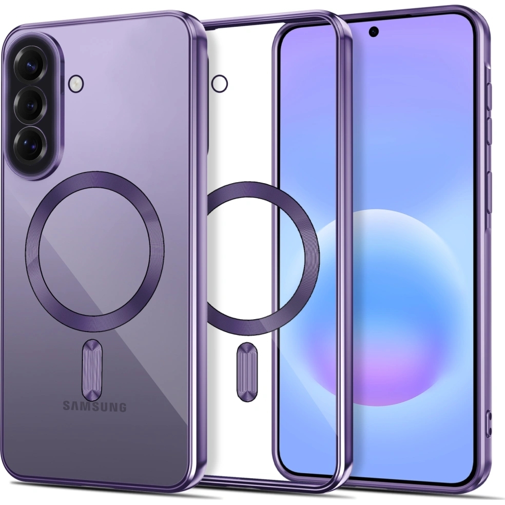 Etui z osłoną aparatu Tech-Protect MagFlex do Galaxy A37 5G do MagSafe, przezroczysto-fioletowe