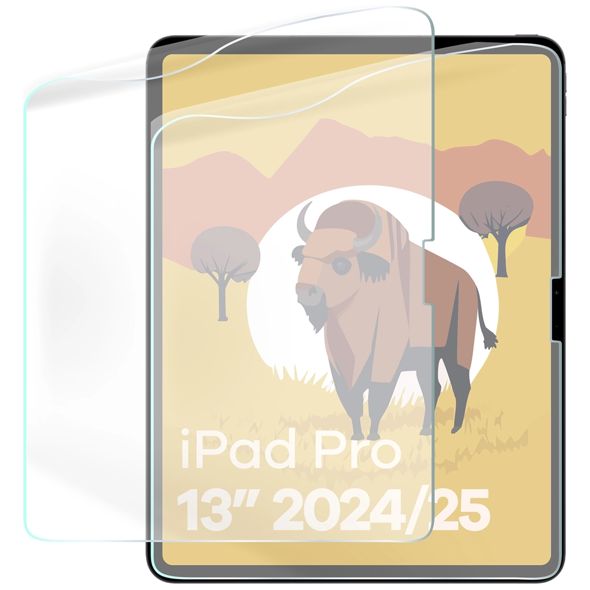 Folia imitująca papier Bizon Film Tab Papirus Duo do iPad Pro 13″ 2025 / 2024, 2 sztuki