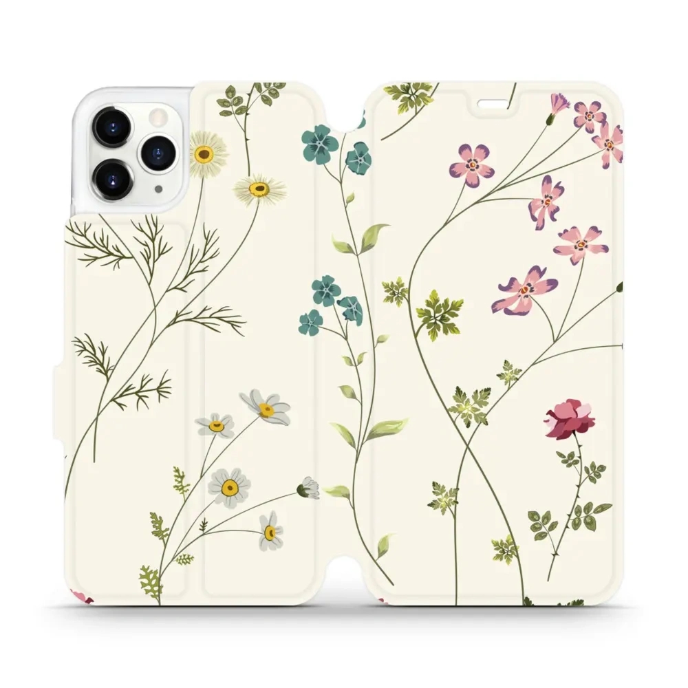 Etui z klapką do iPhone 11 Pro Max, Mobiwear Book, polne kwiaty