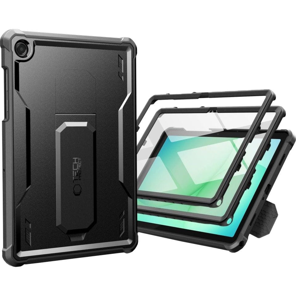 Etui pancerne z osłoną na ekran Tech-Protect Kevlar Pro do Galaxy Tab A11 Plus / A9 Plus, czarne