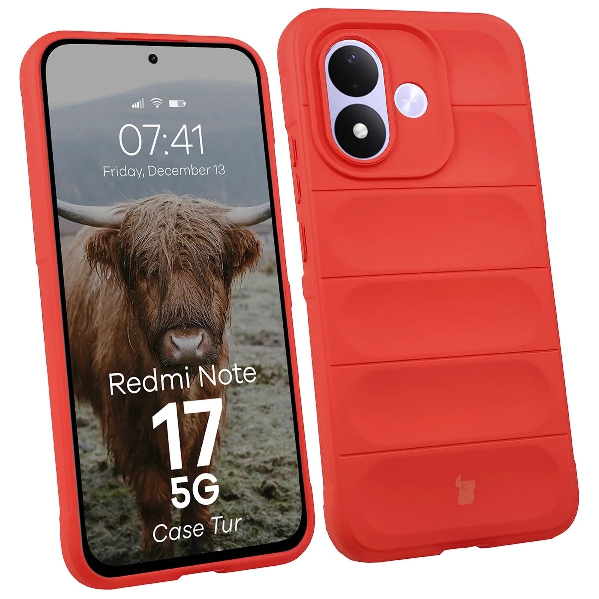 Pancerne etui Bizon Case Tur do Xiaomi Redmi Note 17 4G/5G, czerwone