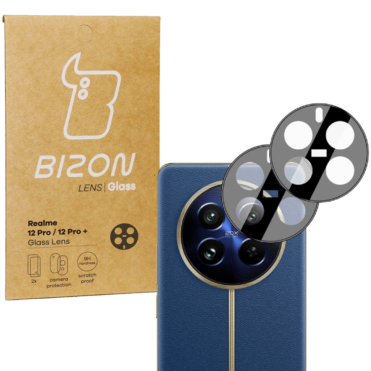 Szkło na aparat Bizon Glass Silk Lens do Realme 12 Pro/Realme 12 Pro+, 2 sztuki