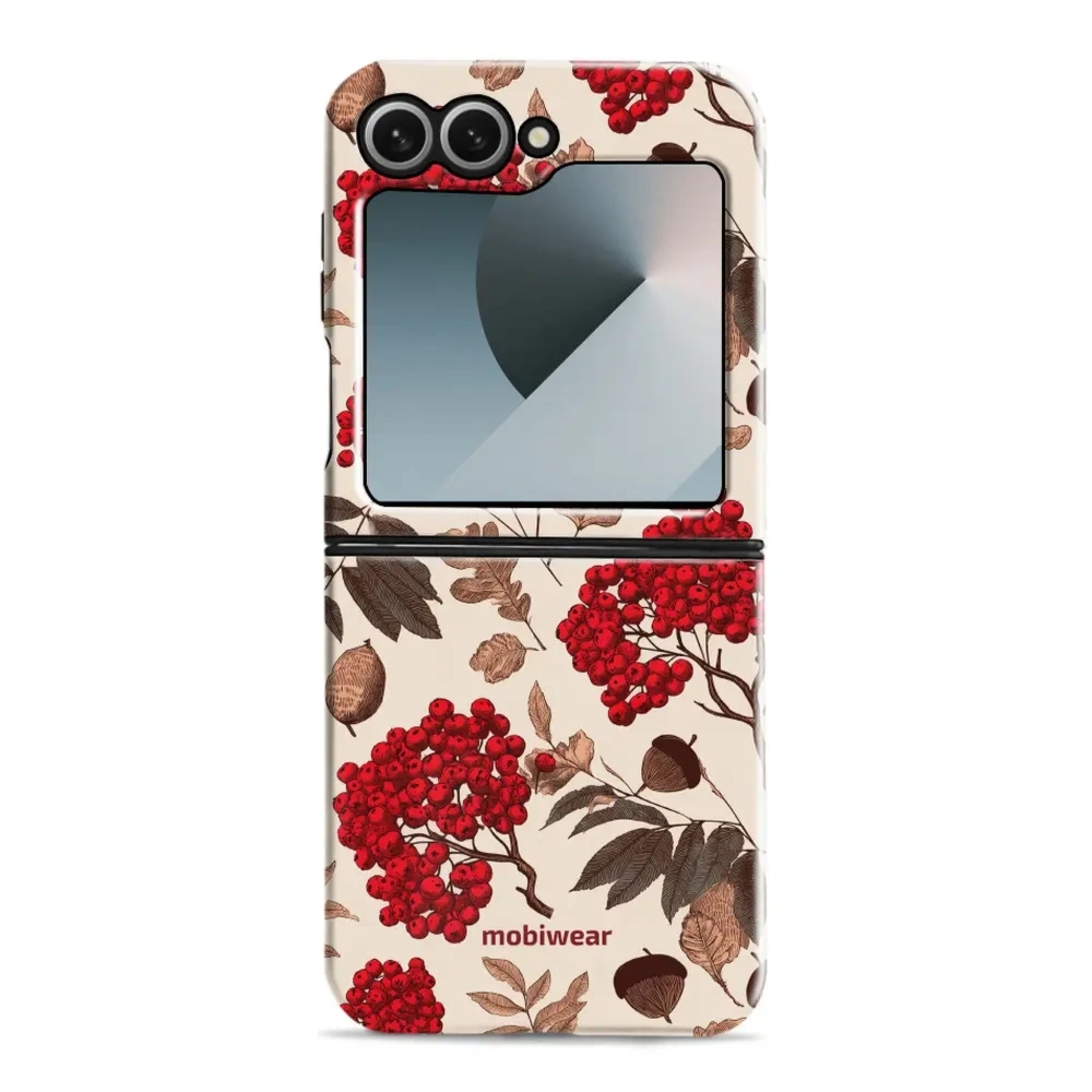 Etui ochronne do Galaxy Z Flip6, Mobiwear Elite Pro, jarzębina na ecru