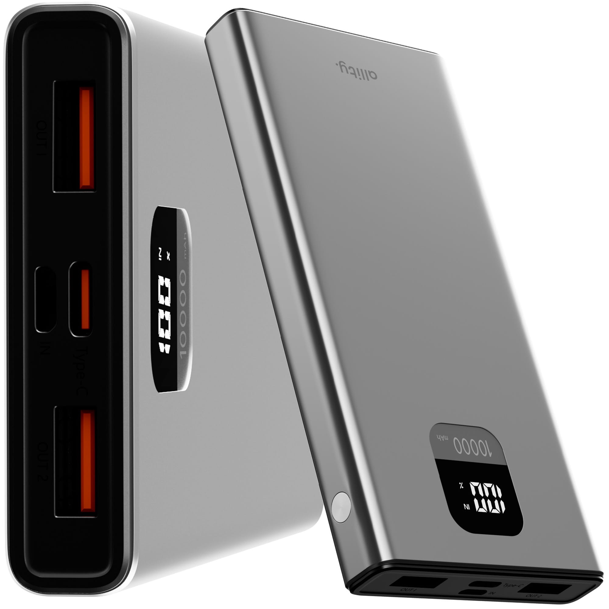 Image of Powerbank Allity APB-100 22.5W 10000 mAh 1x USB-C PD / 2x USB-A QC, szary