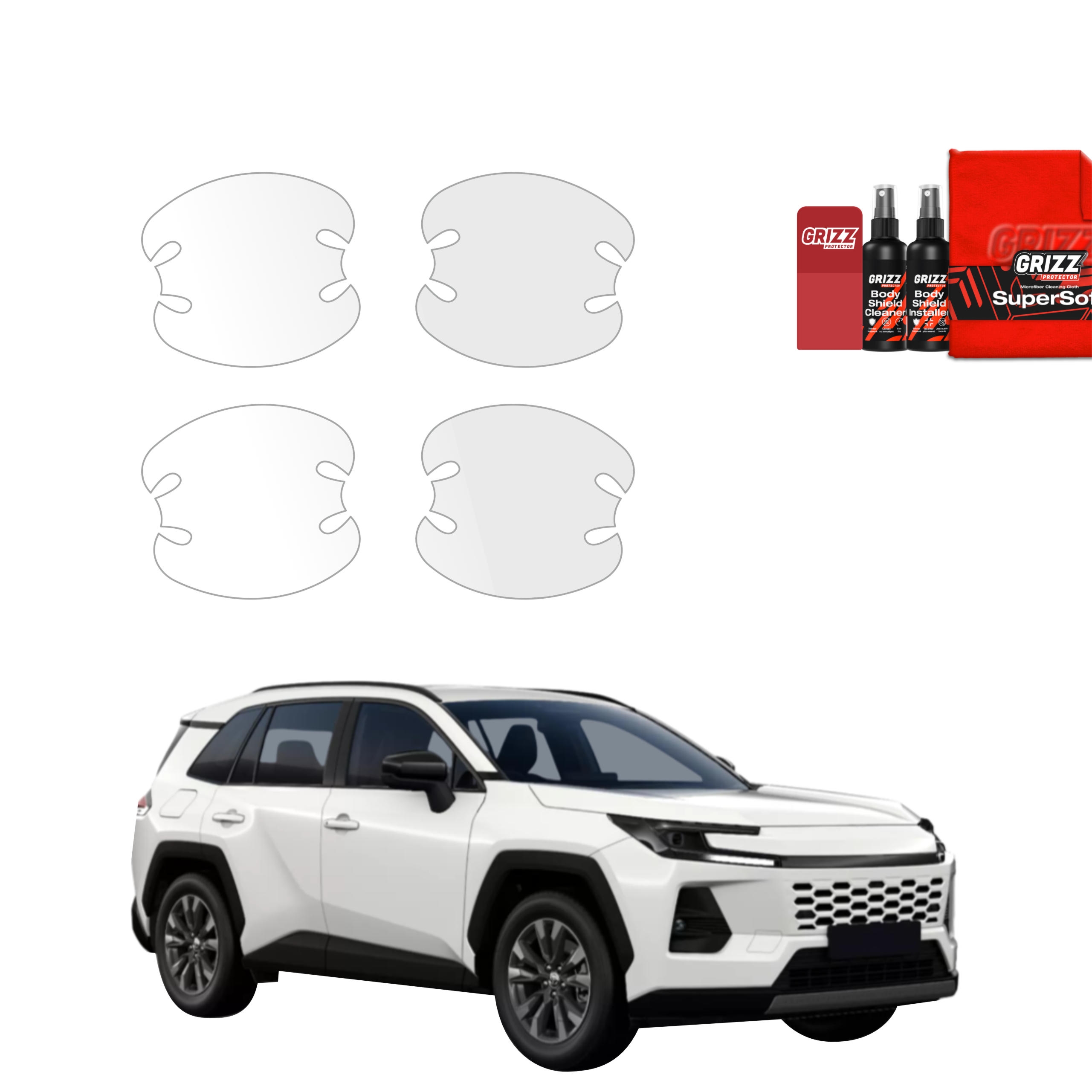 4w1 Bezbarwna folia ochronna Grizz Protector pod klamki Toyota RAV4 (2026)