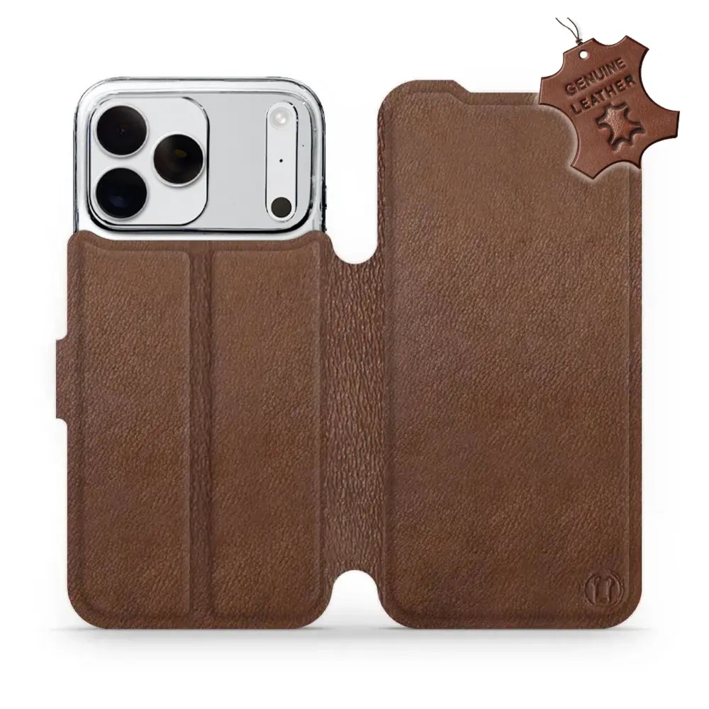 Etui z naturalnej skóry do iPhone 18 Pro Max, Mobiwear Leather, brązowe