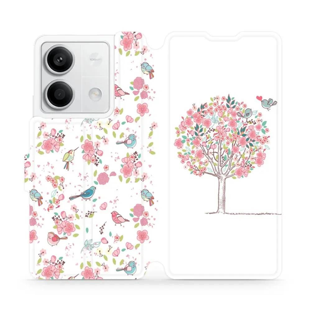 Etui z klapką do Xiaomi Redmi Note 13 5G, Mobiwear Book, różowy gaj