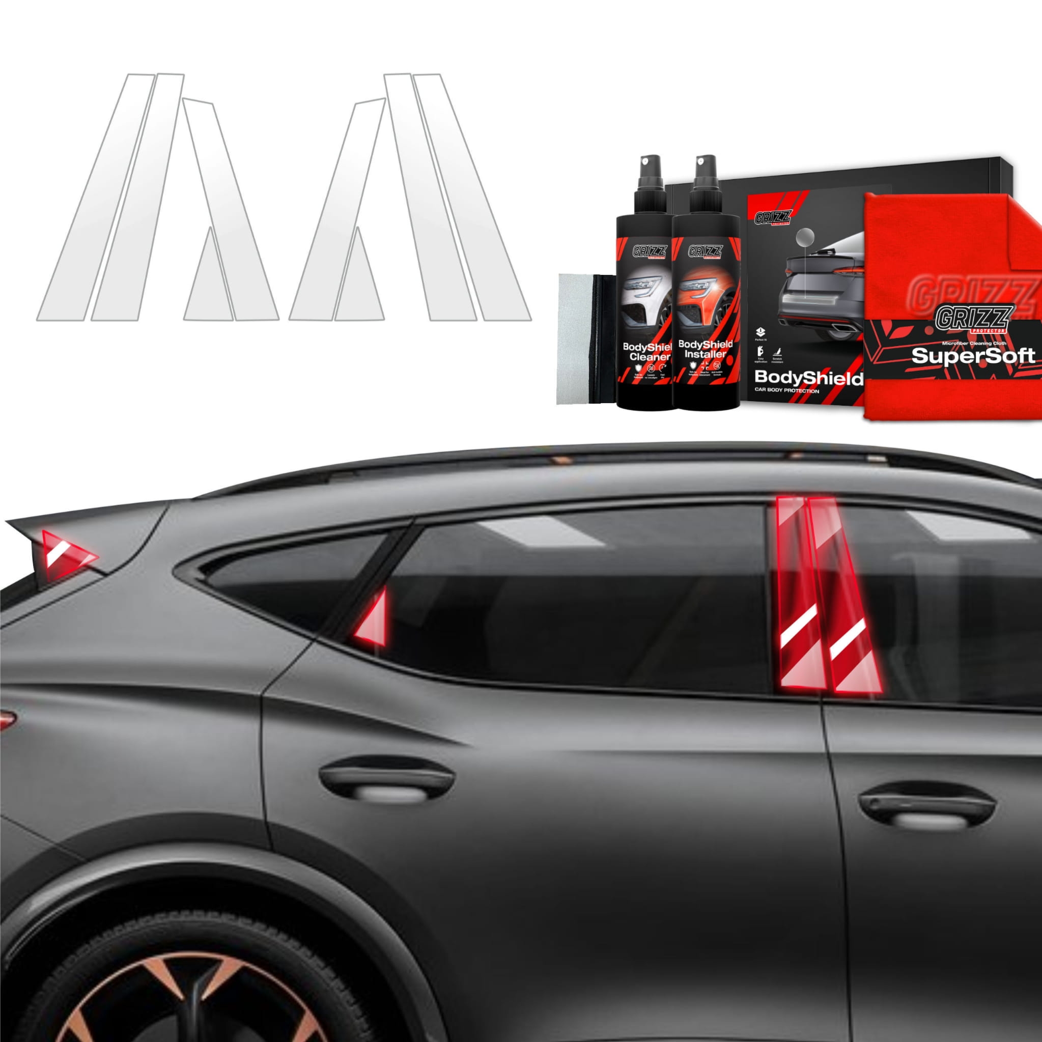 8w1 Folia ochronna na słupki Grizz Protector do Cupra Formentor (2020-2024)