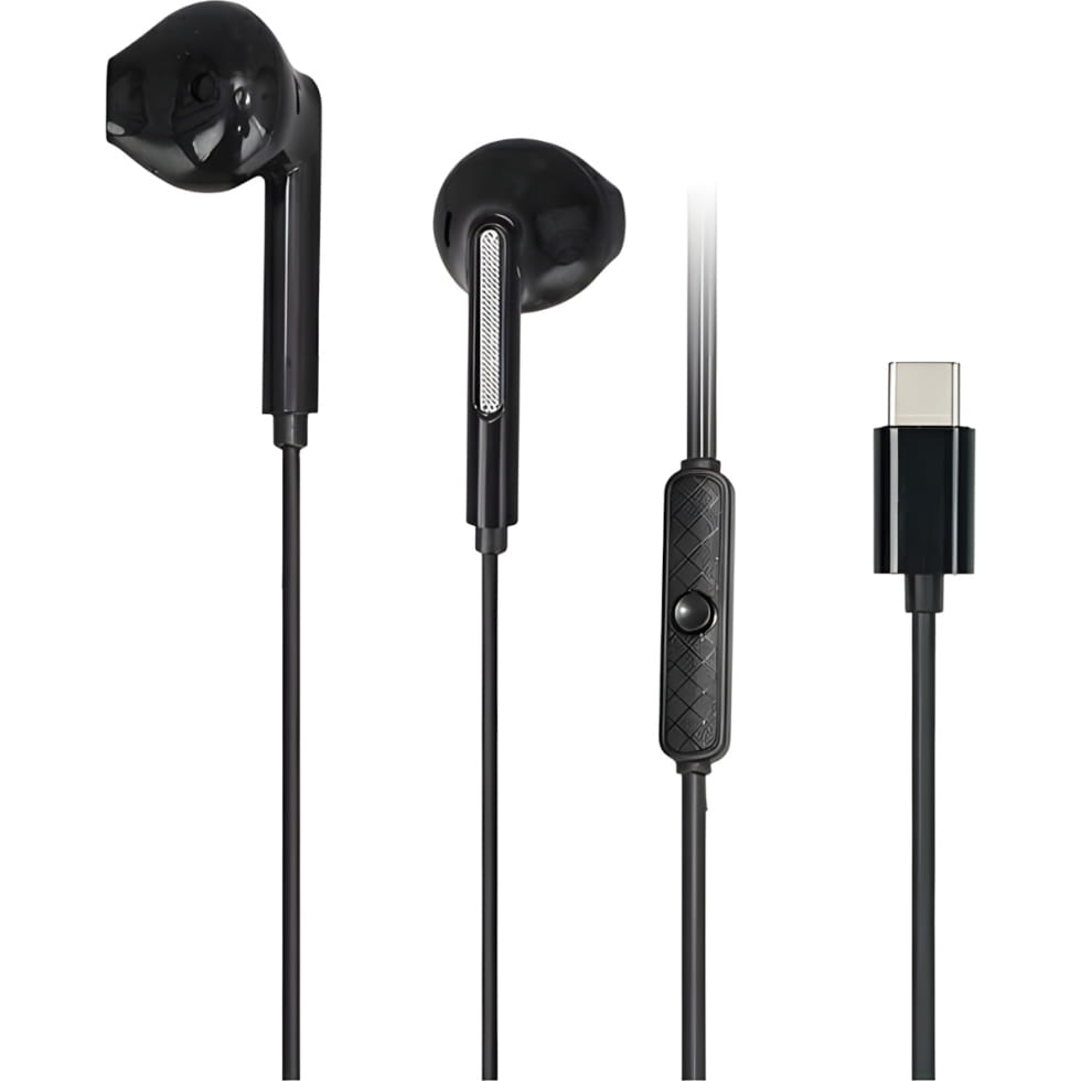 Image of Słuchawki przewodowe douszne, AWEI PC-7T Stereo, USB-C 1.2 m, czarne