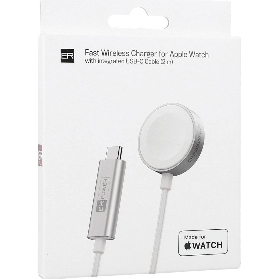 Image of OUTLET: Ładowarka magnetyczna, indukcyjna do Apple Watch ER USB-C, 2 m, 7,5W, biała