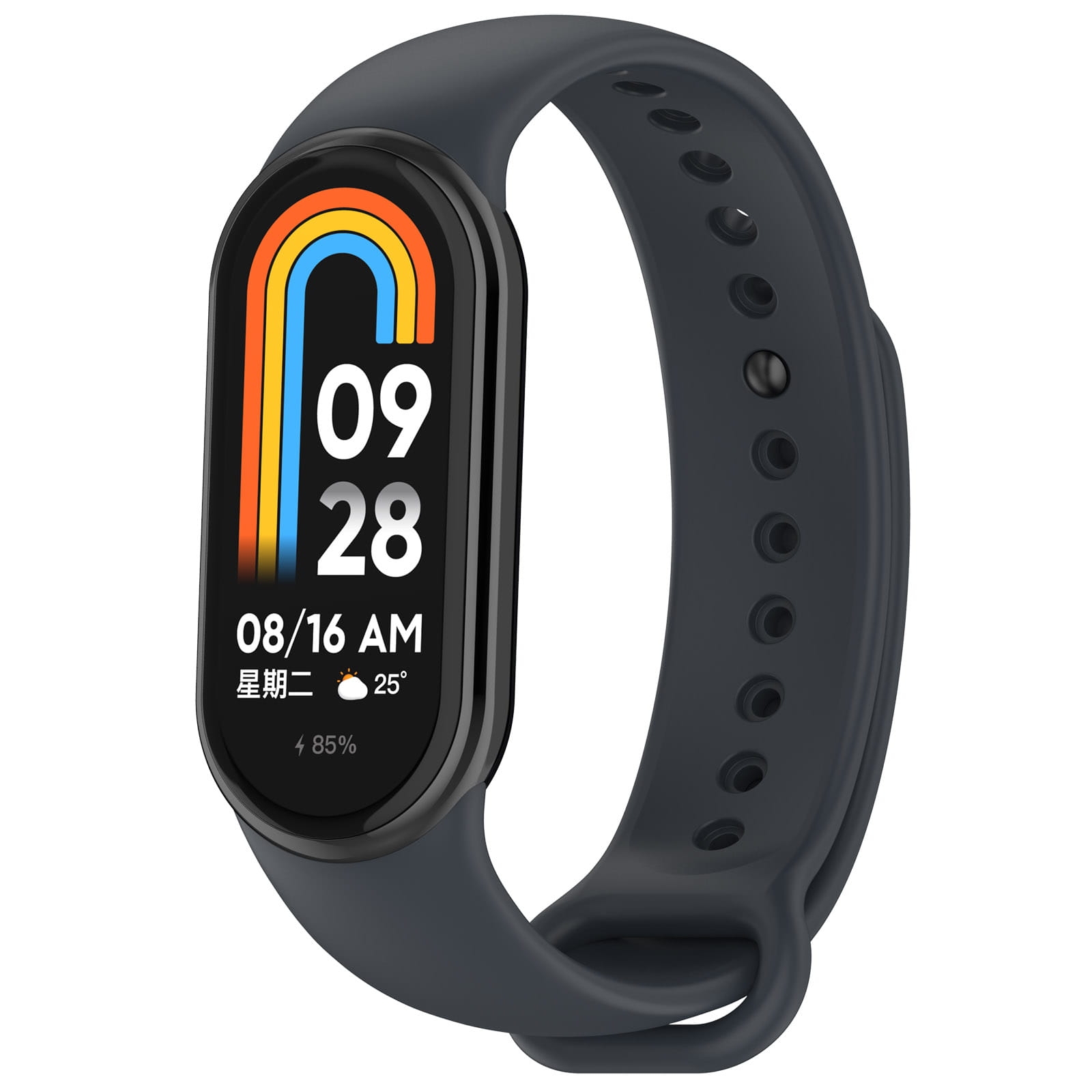 Image of Silikonowy pasek Bizon Strap Watch Dots do Xiaomi Smart Band 10 / 9 / 9 NFC / 8, ciemnoszary