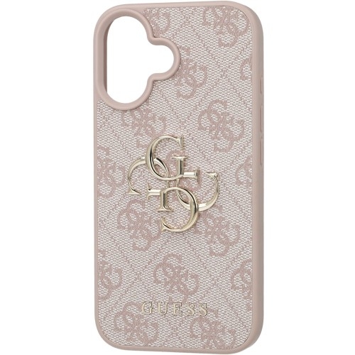 Image of Etui Guess Hardcase 4G Big Metal Logo do iPhone 16, różowe