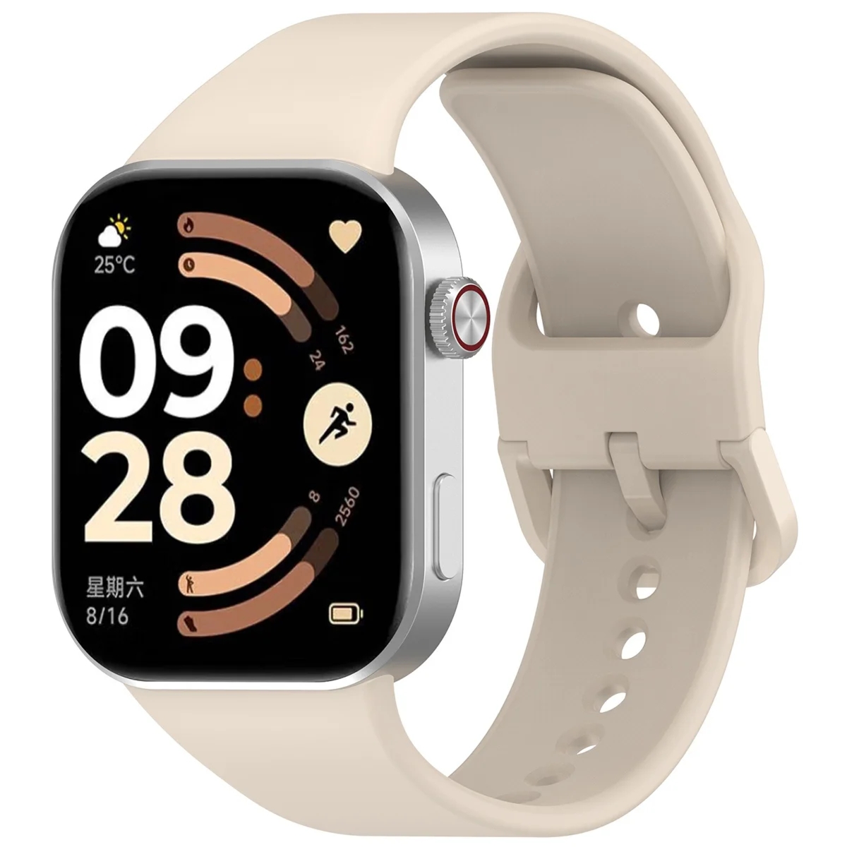 Silikonowy pasek Bizon Strap Watch Silicone do Xiaomi Redmi Watch 6 / 5 / 4 /Smart Band 10 Pro / 9 Pro / 8 Pro, beżowy