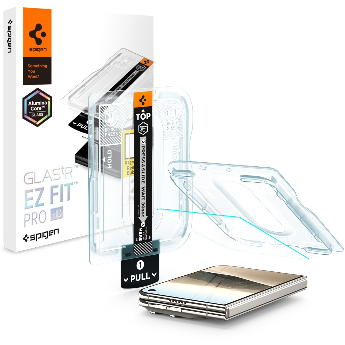 Szkło do etui + Aplikator Spigen Glas.tR EZ Fit Pro 1-Pack (AC) do iPhone Duo