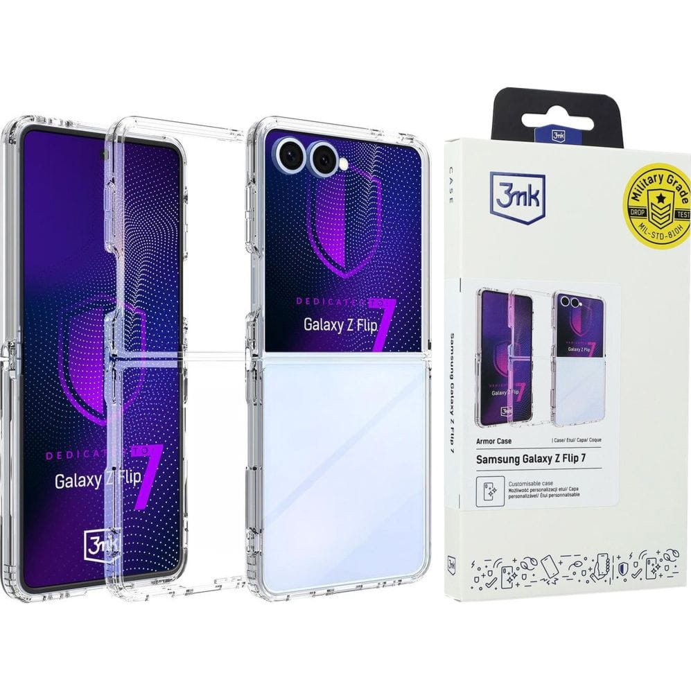 Etui 3mk Armor Case do Galaxy Z Flip7, przezroczyste