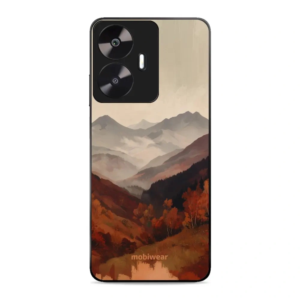 Etui ochronne do realme C55, Mobiwear Glossy Case, mglista dolina w górach