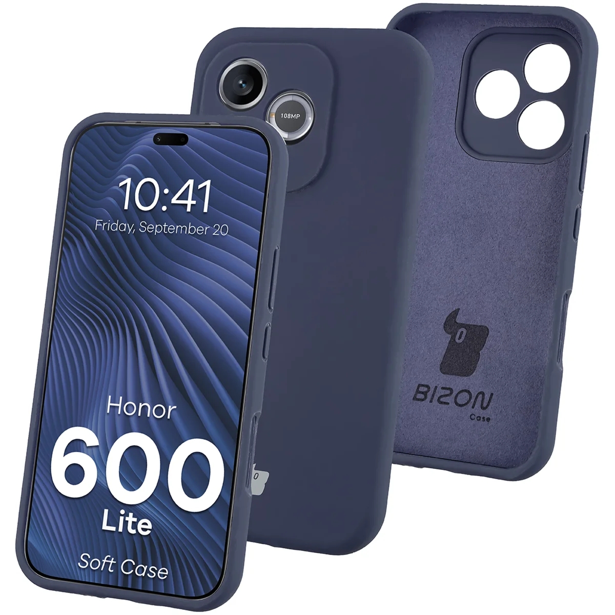 Silikonowe etui Bizon Soft Case do Honor 600 Lite 5G, ciemnoniebieskie