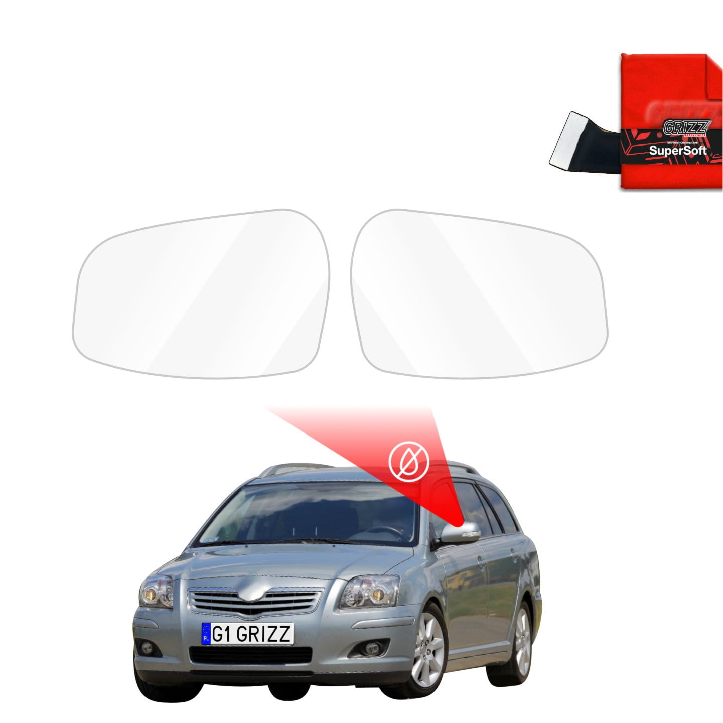 Folia przeciwdeszczowa Grizz Protector na lusterka do Toyota Avensis Kombi (2003-2009)