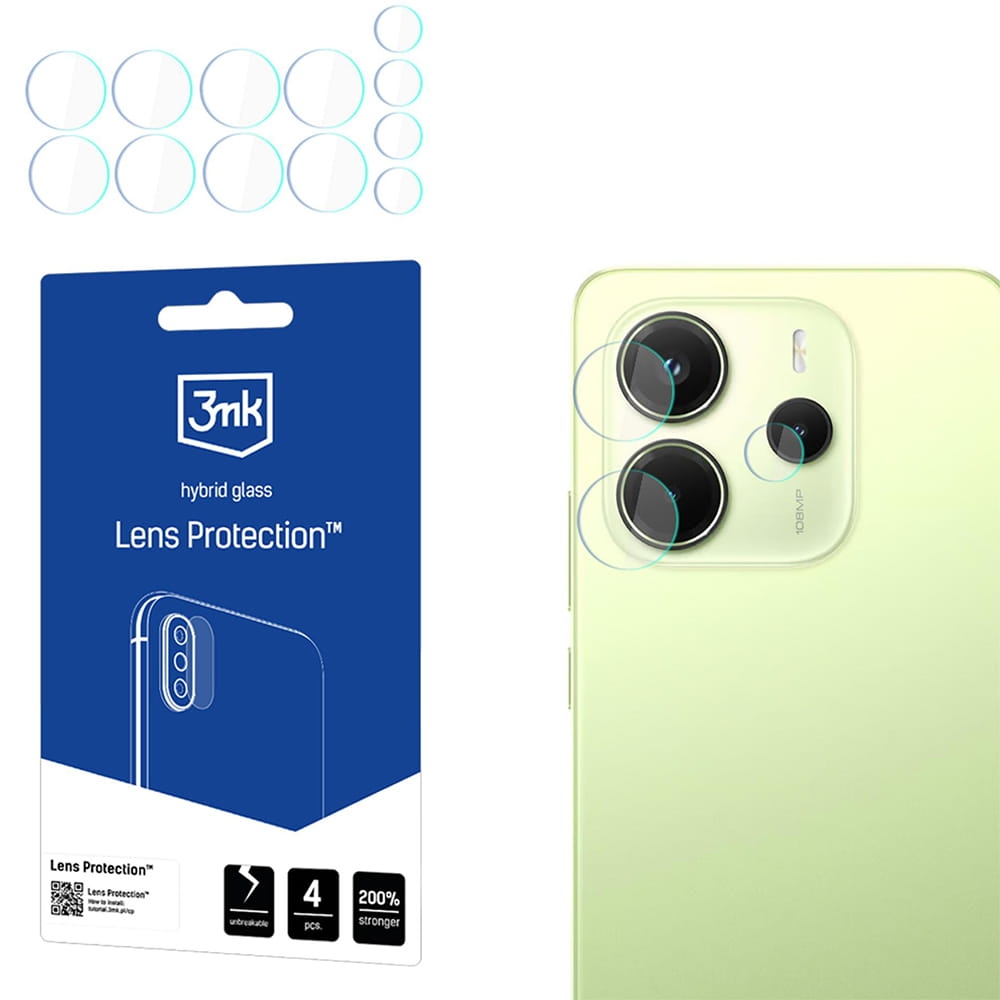 Image of Osłona na aparat 3mk Lens Protection do Xiaomi Redmi Note 14 4G, 4 zestawy
