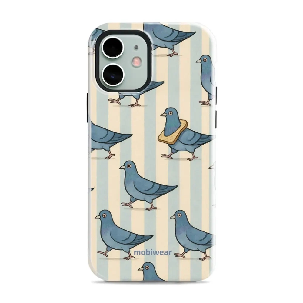Etui ochronne do iPhone 12, Mobiwear Elite Pro, błękitne gołębie