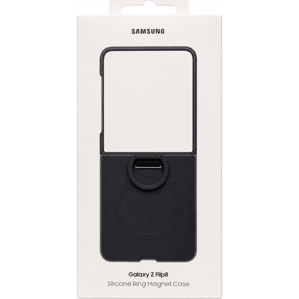 Etui Samsung Silicone Ring Magnet Case do MagSafe do Galaxy Z Flip8, czarne