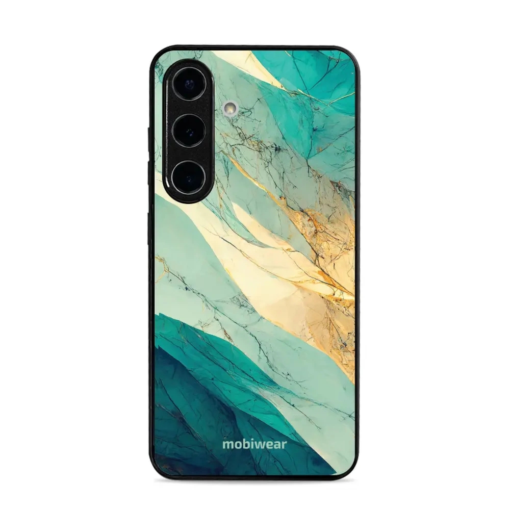 Etui ochronne do Galaxy S25, Mobiwear Glossy Case, turkusowy marmur