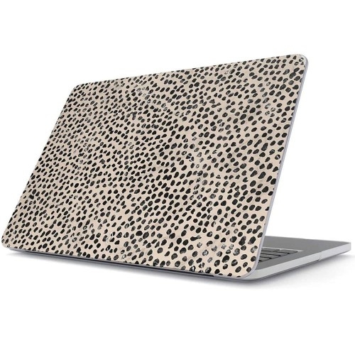 Image of Etui Burga Almond Latte Tough do Macbook Air 13.6" M3 / M2, beżowy z czarnymi kropkami