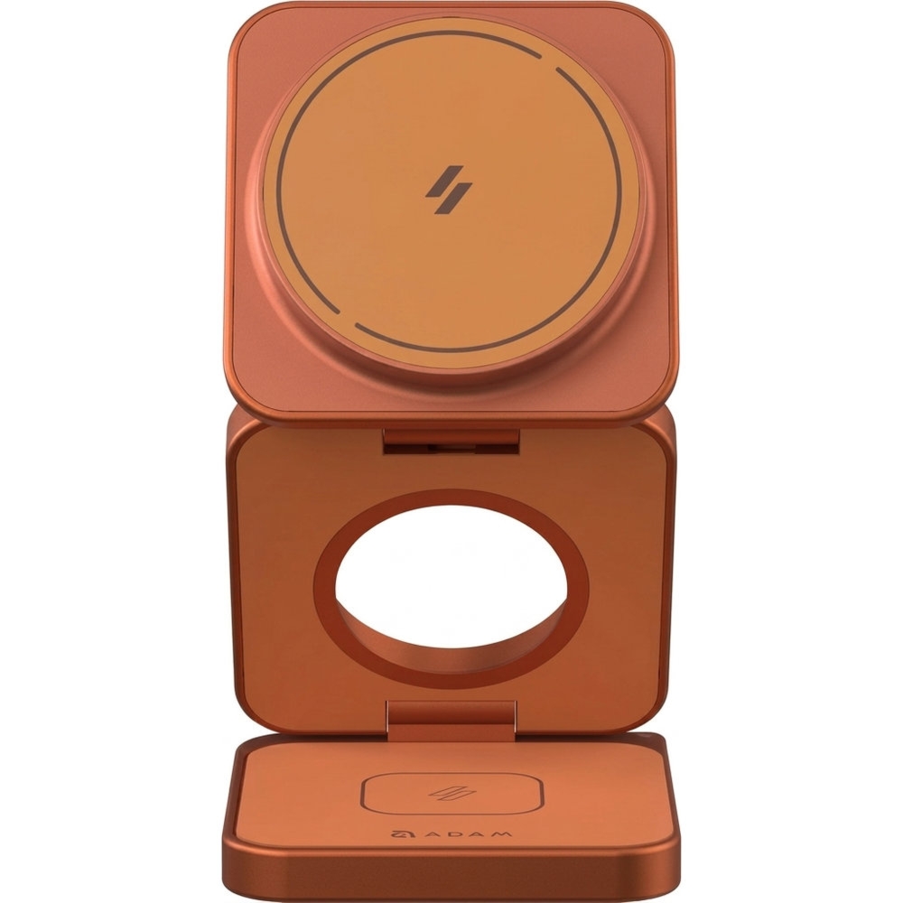 Składana ładowarka indukcyjna 3w1, Qi2.2 25W, Adam Elements Mag 3 Ultra, do MagSafe, 32.5W, kabel USB-C 1 m, pomarańczowa