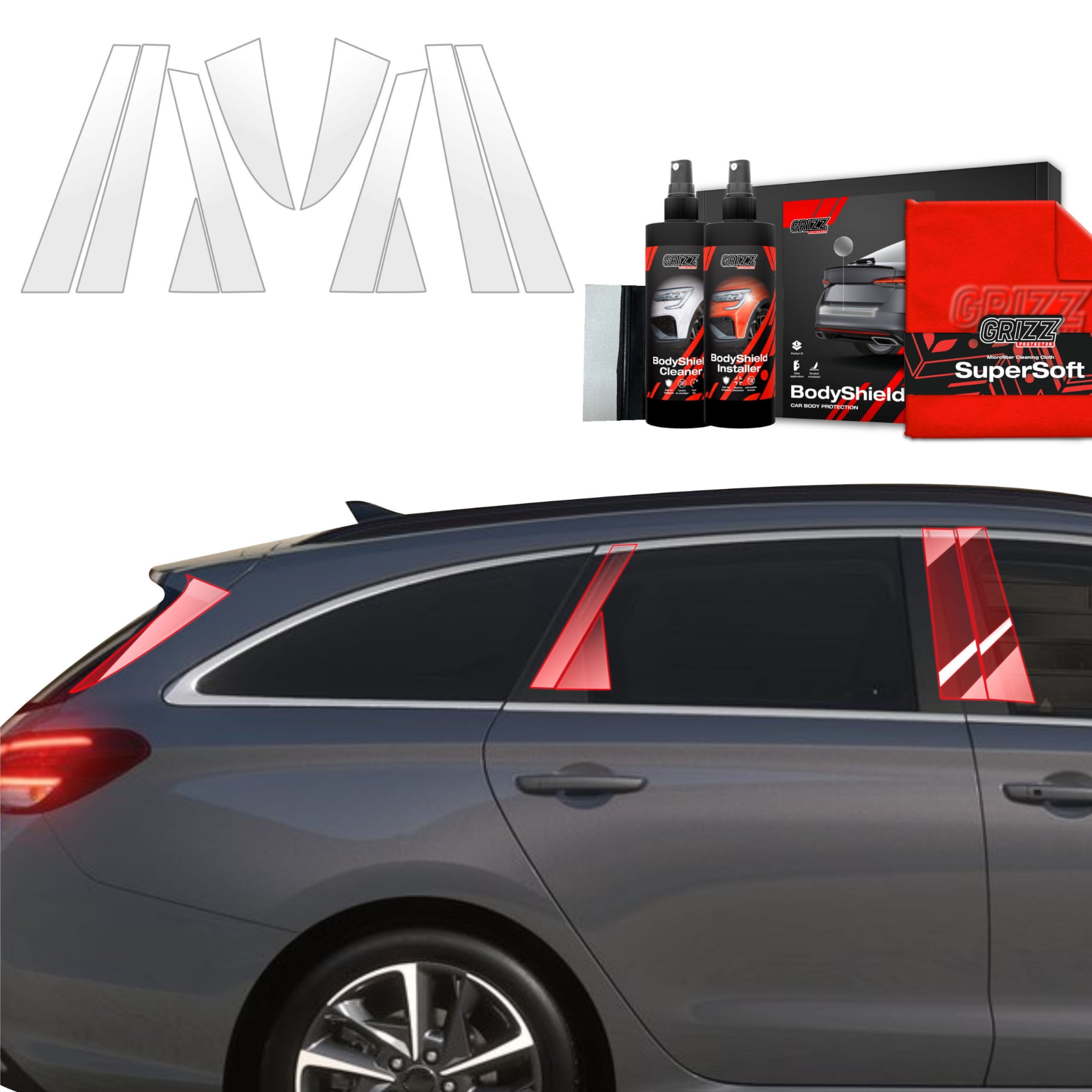 10w1 Folia ochronna Grizz Protector na słupki do Hyundai i30 Wagon (2020-2026)
