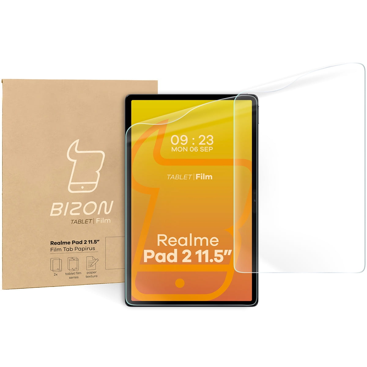Folia imitująca papier Bizon Film Tab Papirus Duo do Realme Pad 2 11.5” 2 sztuki