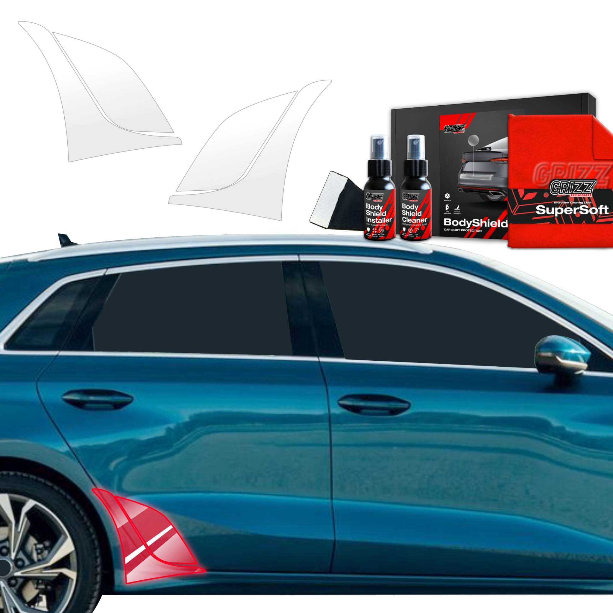 4w1 Folia ochronna na nadkola Grizz Protector do Audi A3 8Y Sportback (2020-2023)