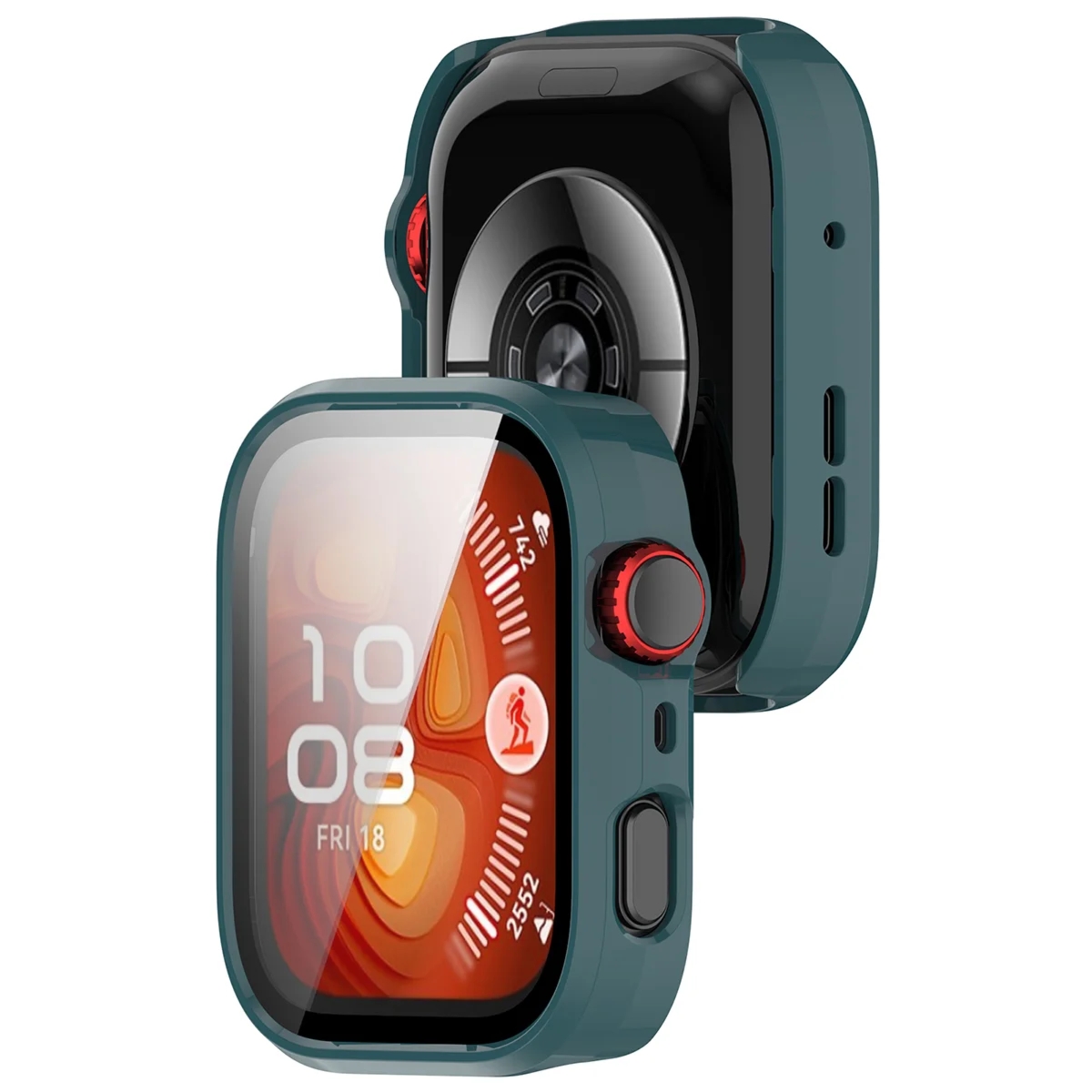 Etui ze szkłem do zegarka Bizon Case Watch Adamo do Huawei Watch Fit 5 Pro, zielone